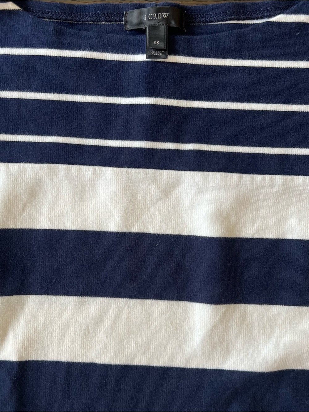 J.Crew Striped Boat Neck Top XS Navy White Breton 100% Cotton Preppy Nautical - Picture 4 of 10
